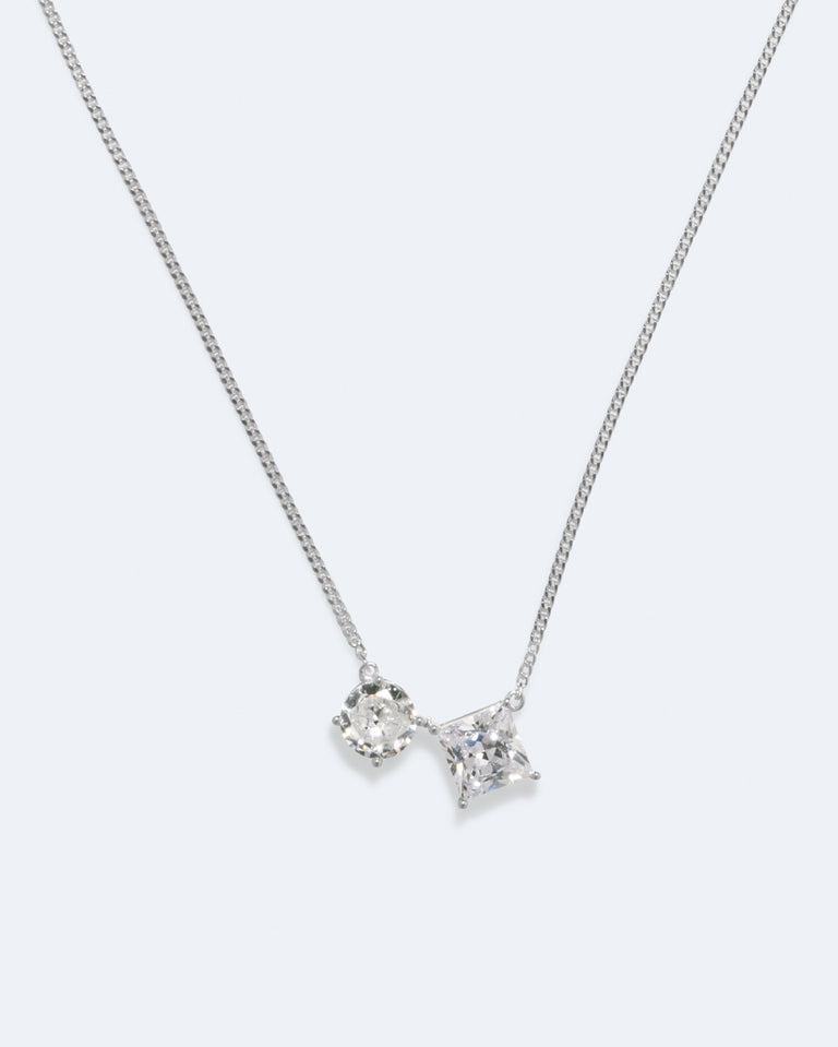 The Beauty of Brevity -  Zirconia and Recycled Silver Necklace