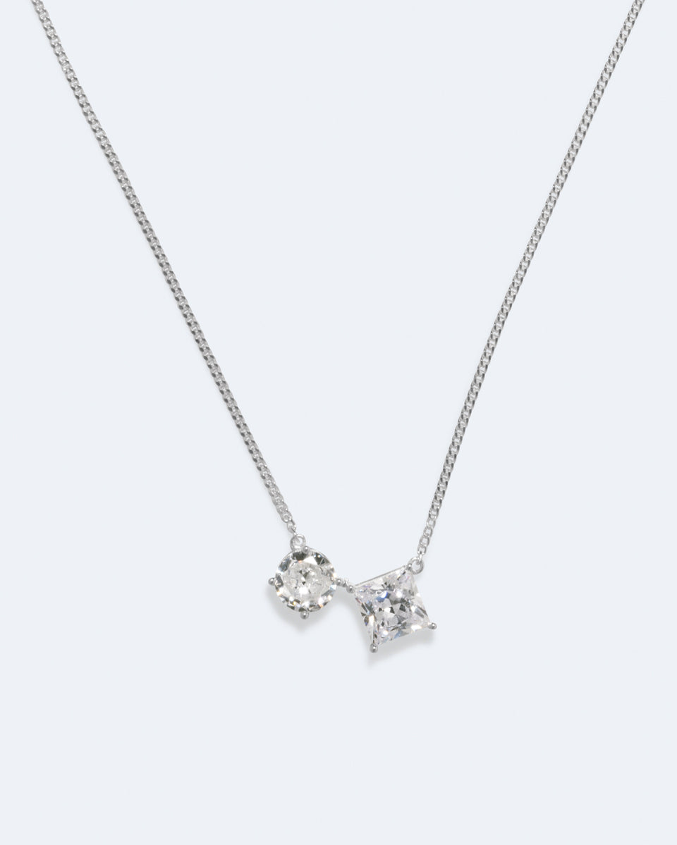 The Beauty of Brevity -  Zirconia and Recycled Silver Necklace