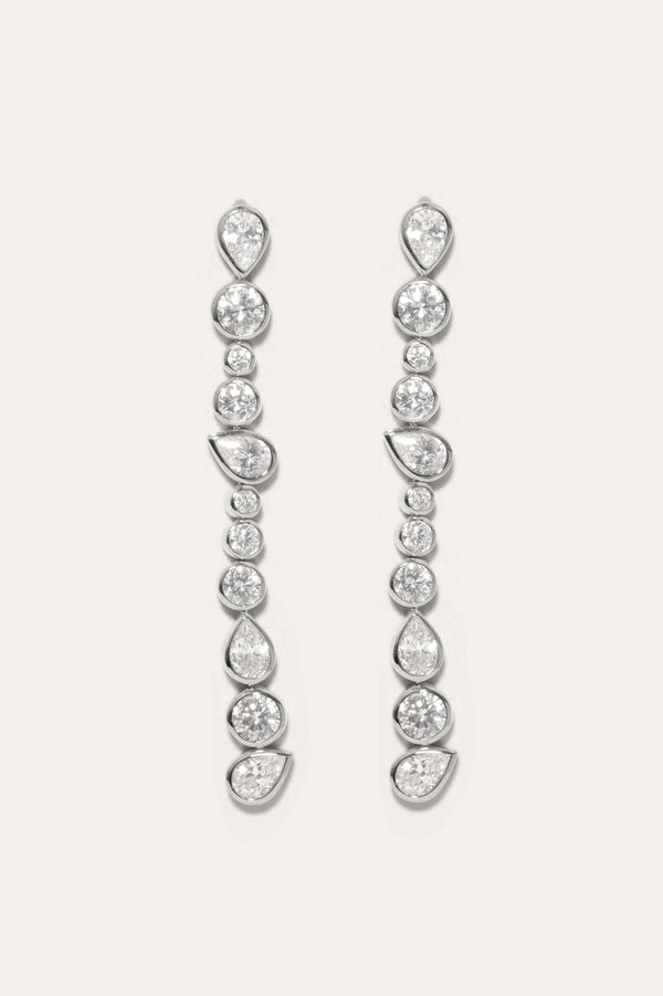 Glitch - Zirconia and Recycled Silver Earrings