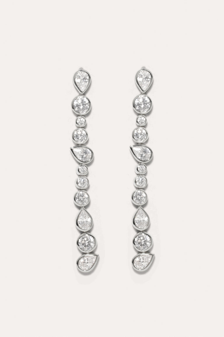 Glitch - Zirconia and Recycled Silver Earrings