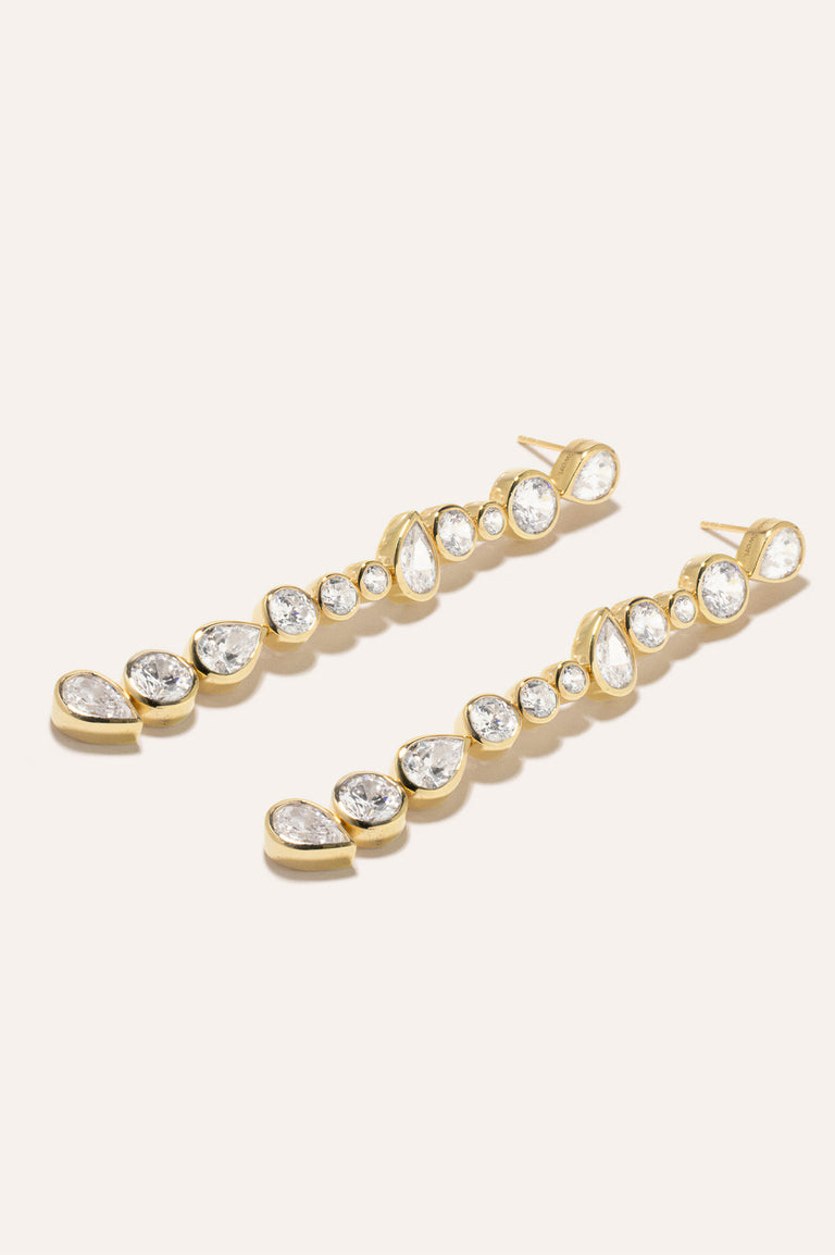 Glitch - Zirconia and Recycled Gold Vermeil Earrings