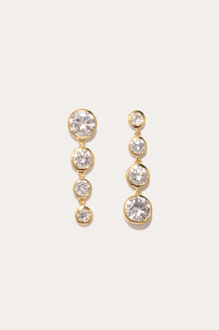 Light of the Past II - Cubic Zirconia and Gold Vermeil Earrings