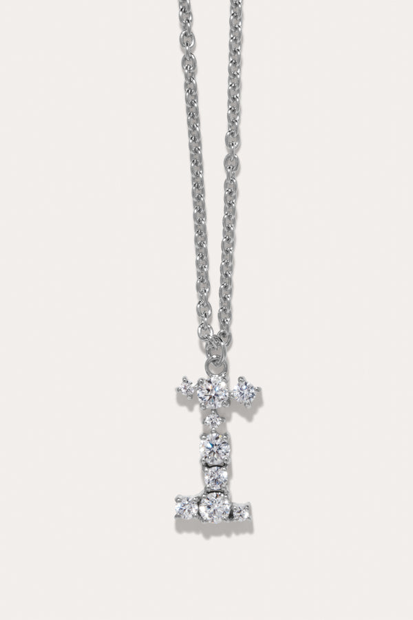 Glitchy I - Cubic Zirconia and Rhodium Plated Pendant