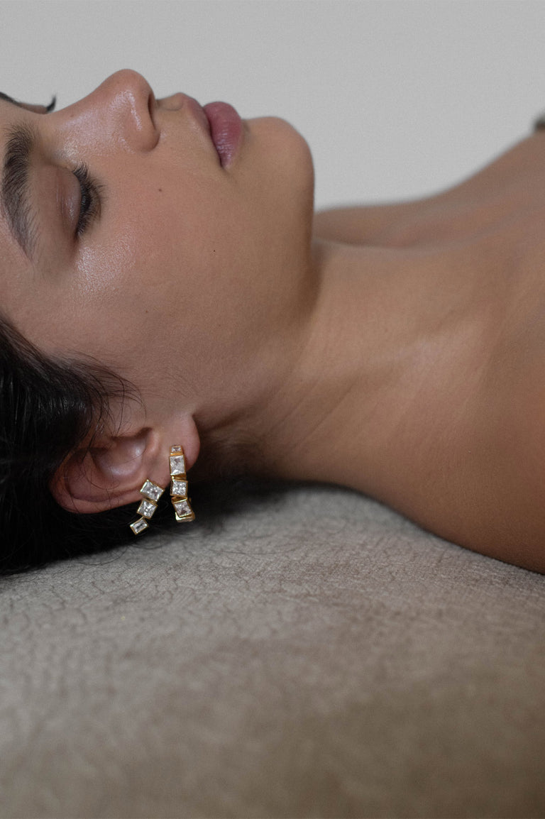 Z31 - Zirconia and Recycled Gold Vermeil Earrings