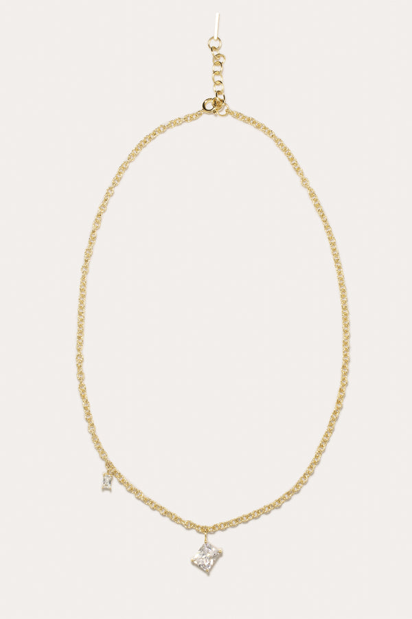 Encrypted Dreams - Zirconia and Gold Vermeil Necklace