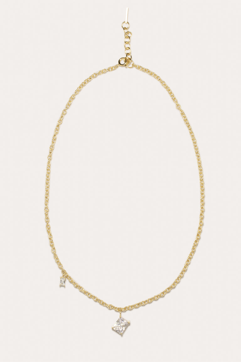Encrypted Dreams - Zirconia and Gold Vermeil Necklace