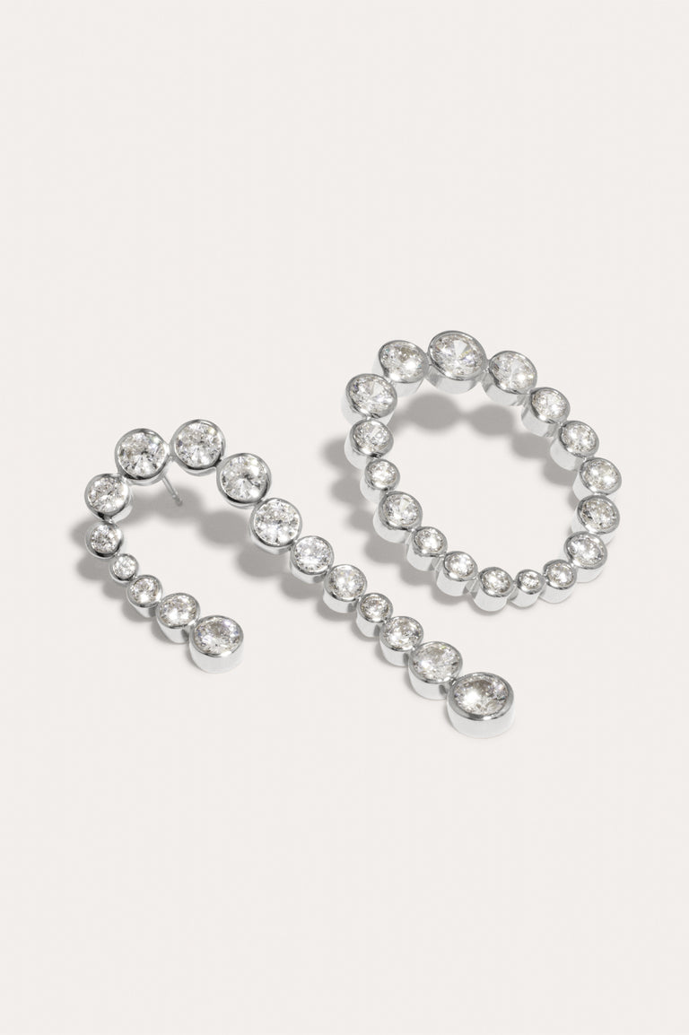 Glade - Zirconia and Recycled Silver Earrings