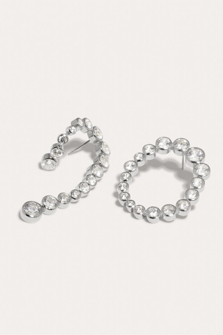 Glade - Zirconia and Recycled Silver Earrings