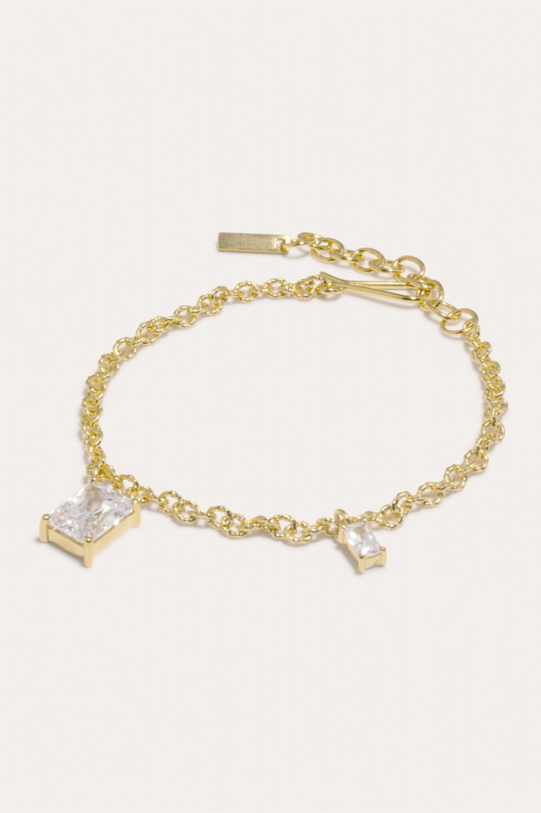 Encrypted Dreams - Zirconia and Gold Vermeil Bracelet