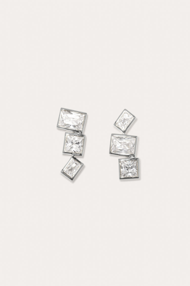 How to Get a Low Score at Tetris - Zirconia and Recycled Silver Earrings