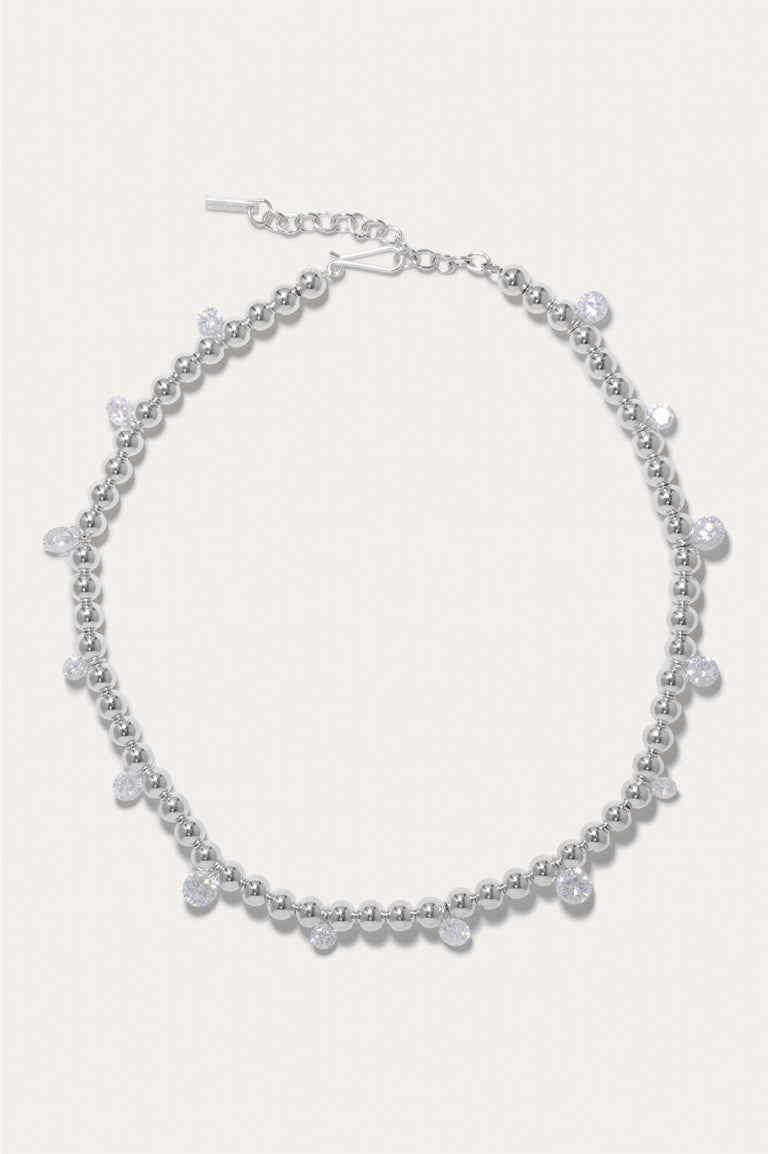Every Cloud Has A Silver Lining - Zirconia and Sterling Silver Necklace