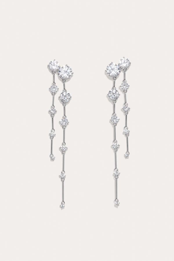 Memory Lane - Zirconia and Recycled Silver Earrings