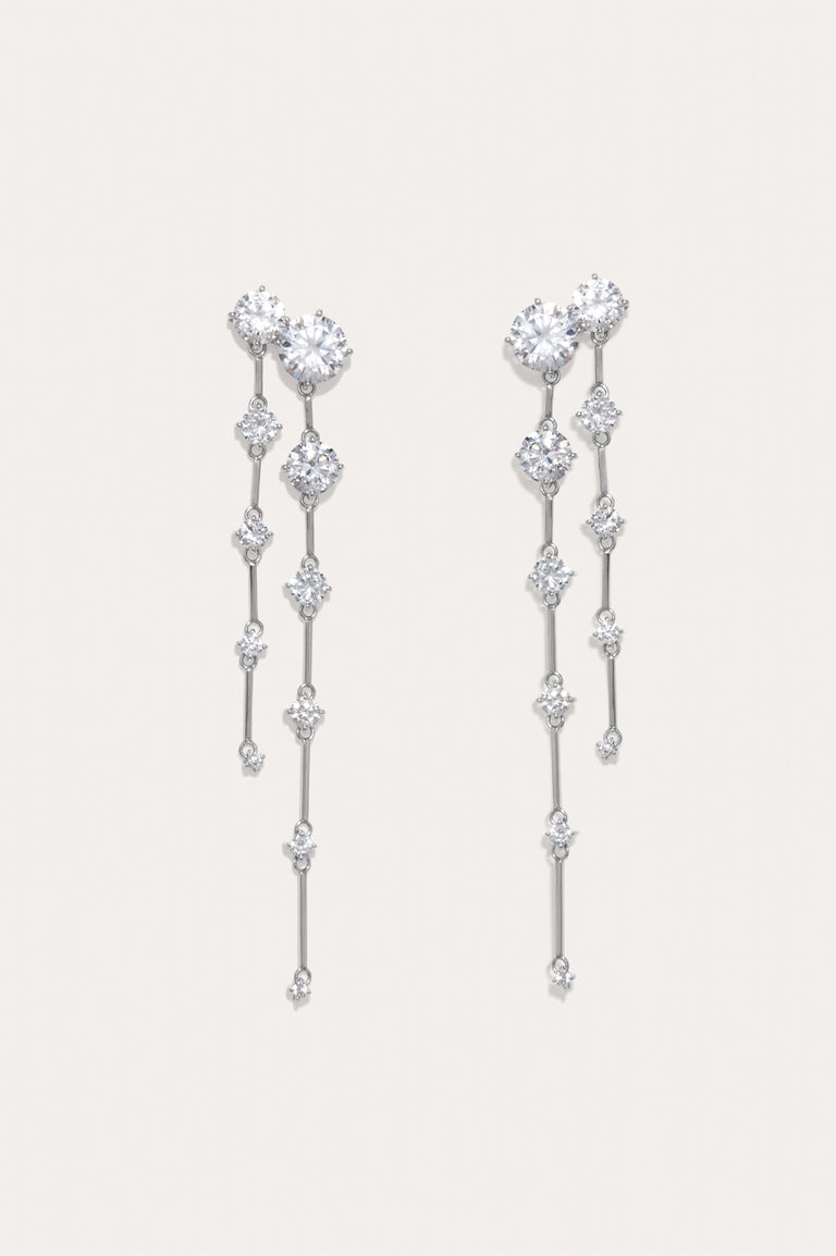 Memory Lane - Zirconia and Recycled Silver Earrings