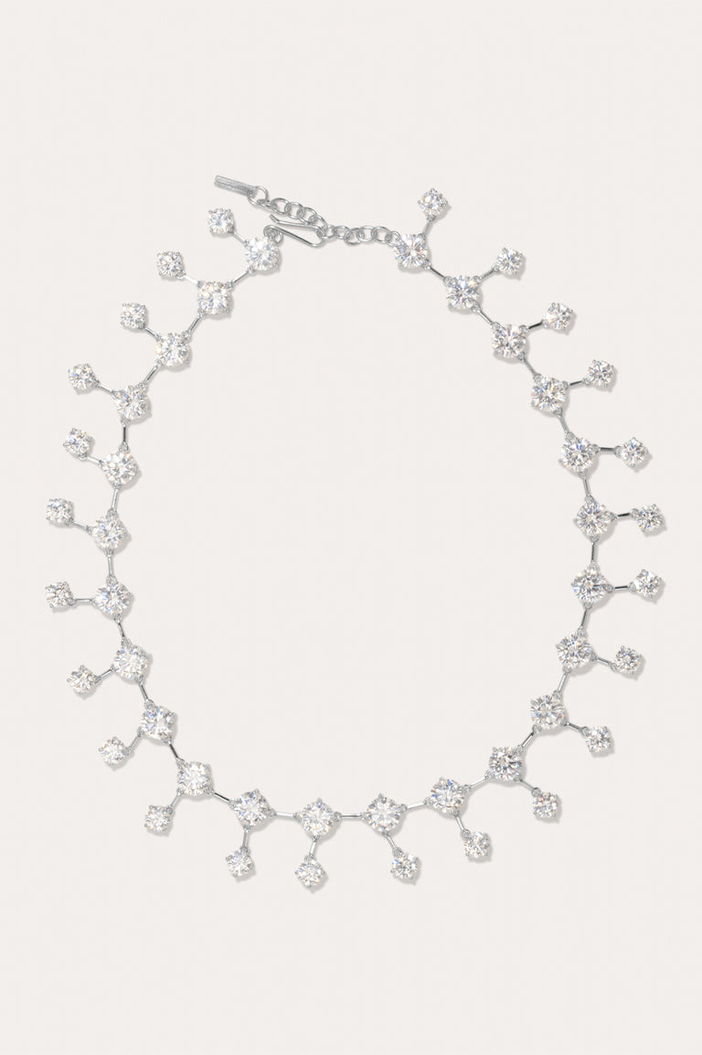 Memory Lane - Zirconia and Recycled Silver Necklace