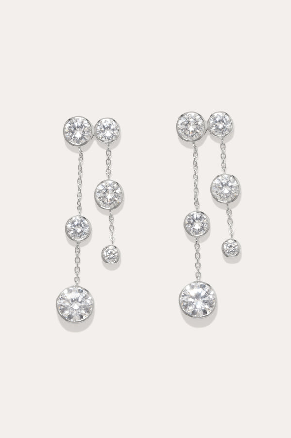 How To See Clearly In Darkness - Zirconia and Recycled Silver Earrings