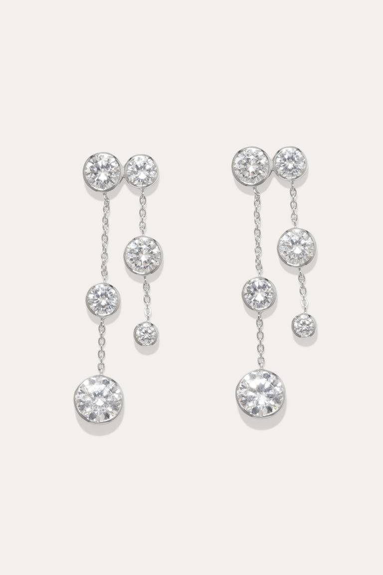 How To See Clearly In Darkness - Zirconia and Recycled Silver Earrings