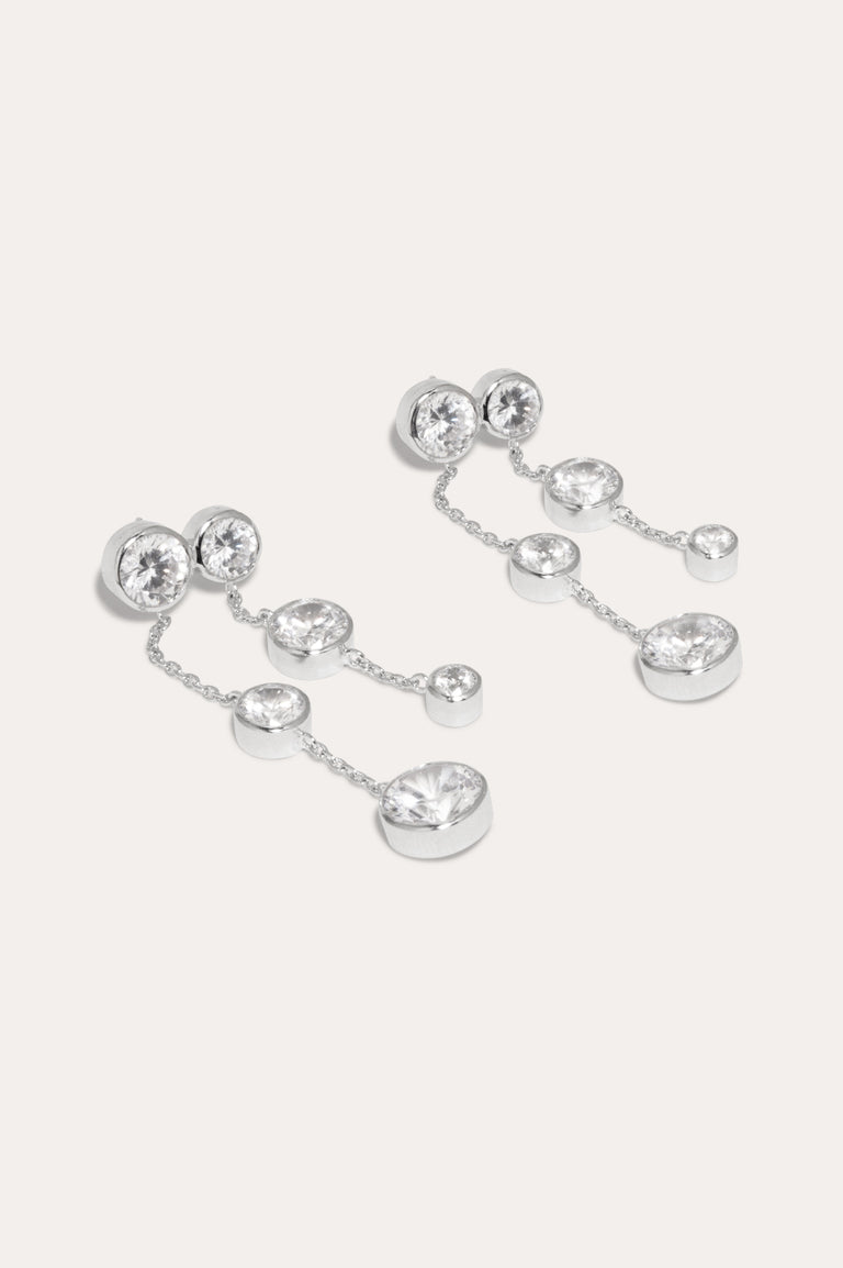 How To See Clearly In Darkness - Zirconia and Recycled Silver Earrings
