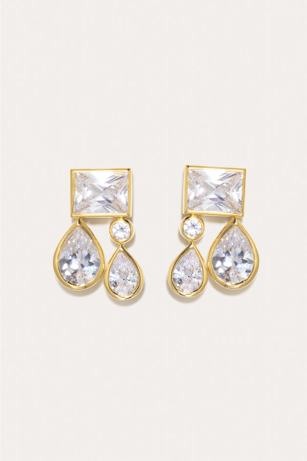 Z50 - Zirconia and Recycled Gold Vermeil Earrings