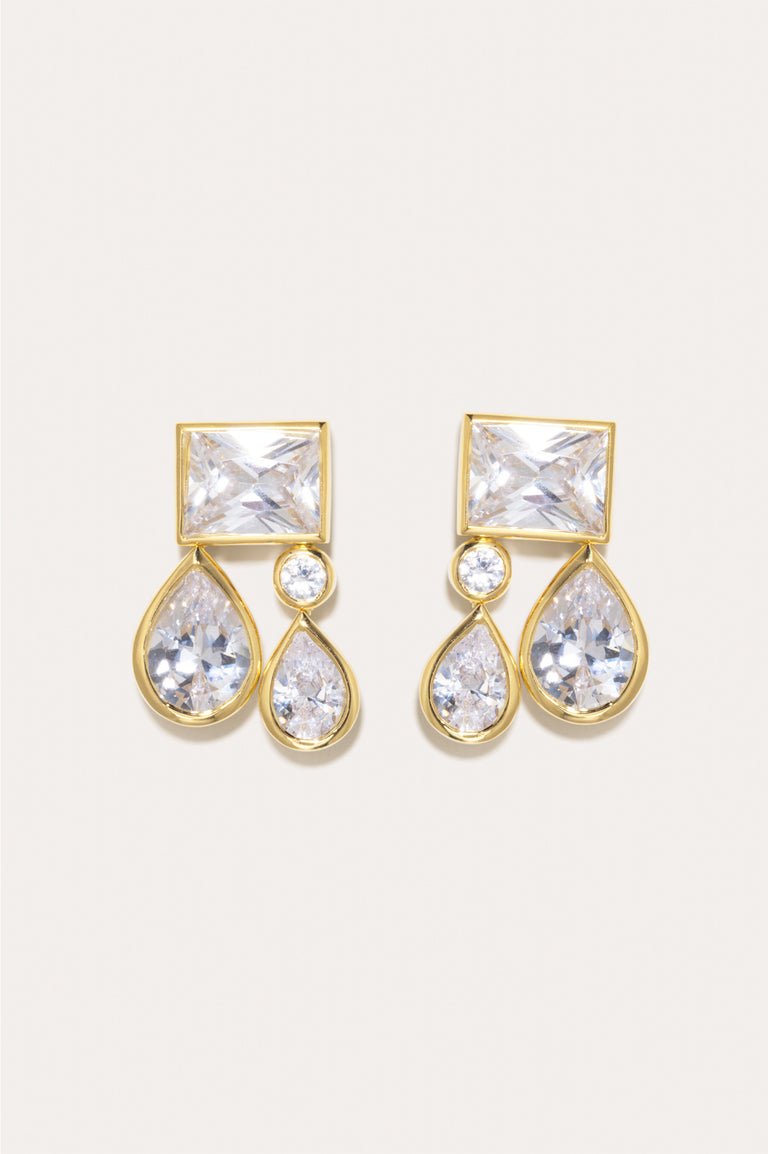 Z50 - Zirconia and Recycled Gold Vermeil Earrings