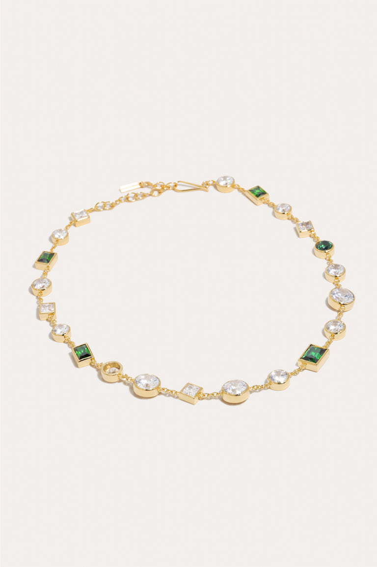 Z51 - Emerald Zirconia and Recycled Gold Vermeil Necklace