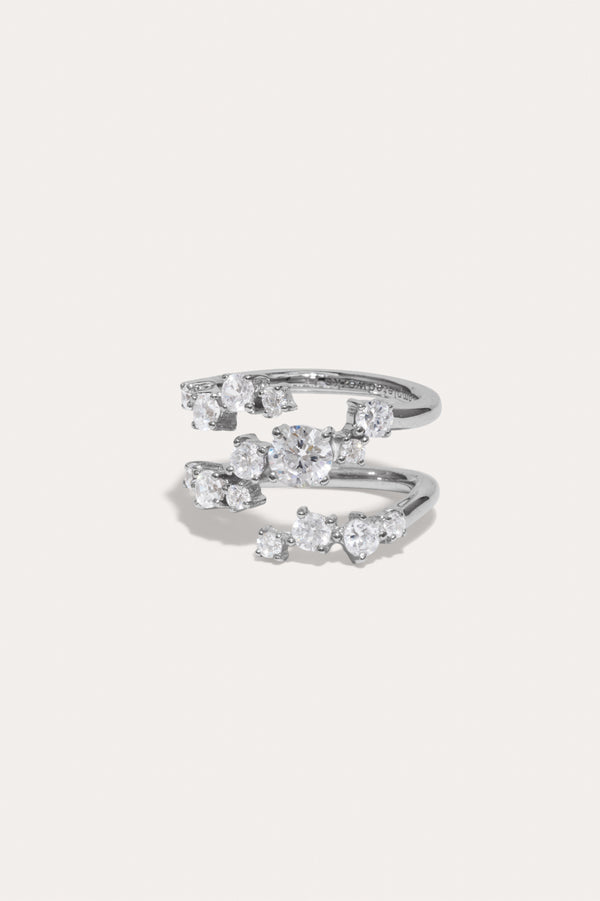 Time Is Layered In Ice - Zirconia and Recycled Silver Ring