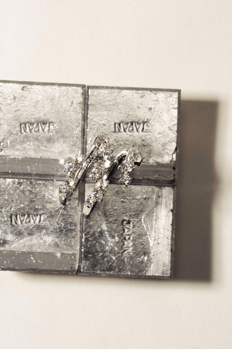 Time Is Layered In Ice - Zirconia and Recycled Silver Ring