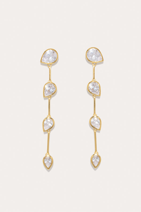 Against The Current - Zirconia and Recycled Gold Vermeil Earrings