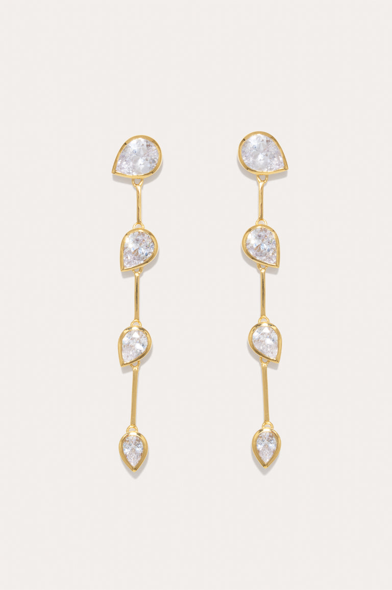Against The Current - Zirconia and Recycled Gold Vermeil Earrings