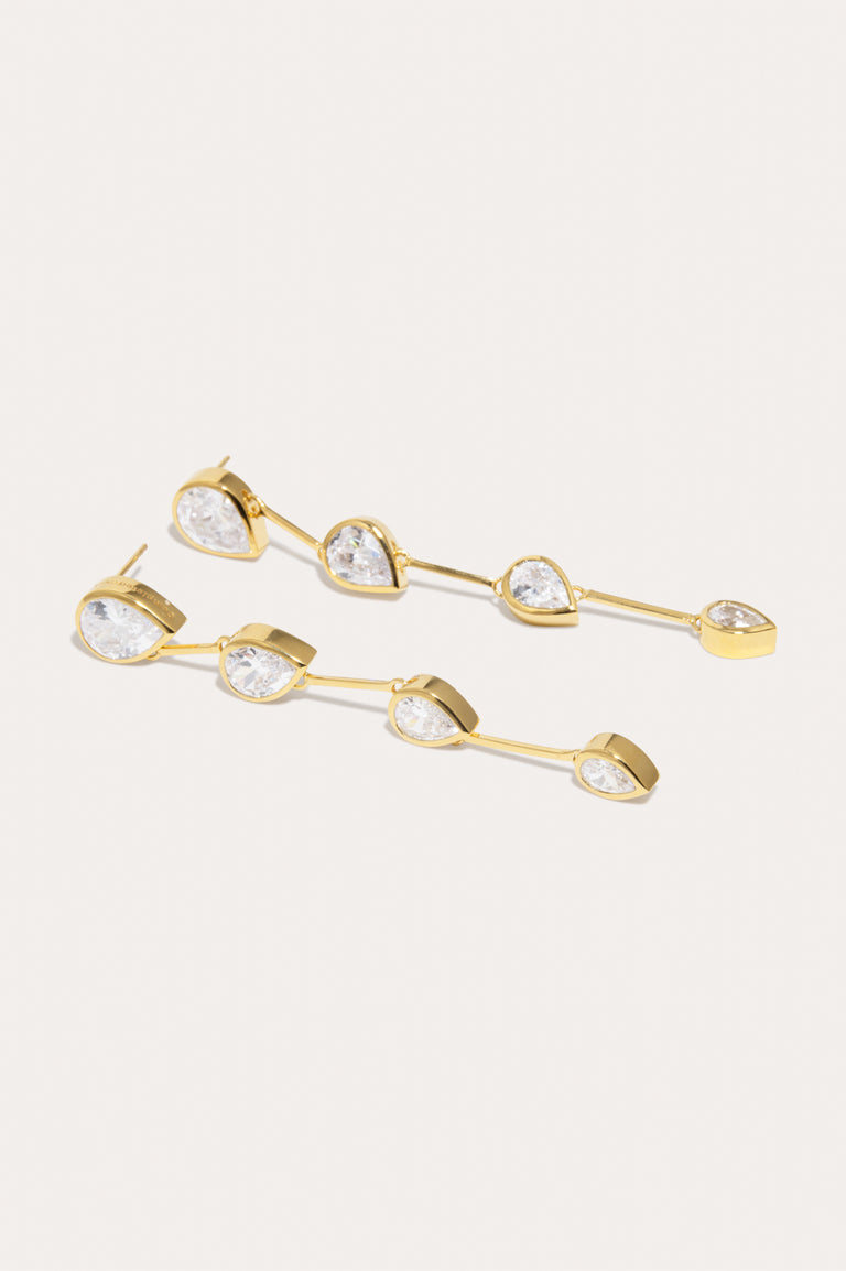 Against The Current - Zirconia and Recycled Gold Vermeil Earrings