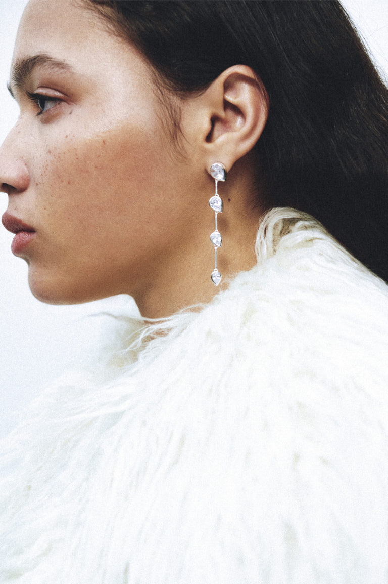 Against The Current - Zirconia and Recycled Gold Vermeil Earrings