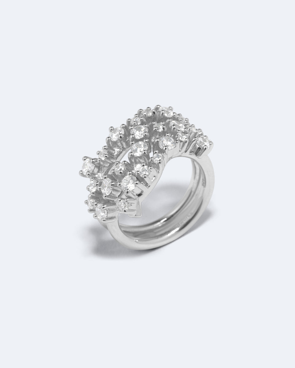 Dropping Light - 14 Carat White Gold and Diamond Ring