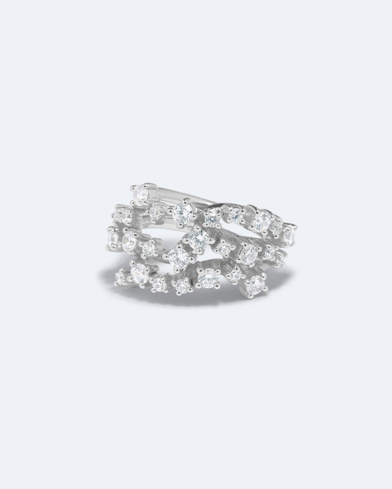 Dropping Light - 14 Carat White Gold and Diamond Ring