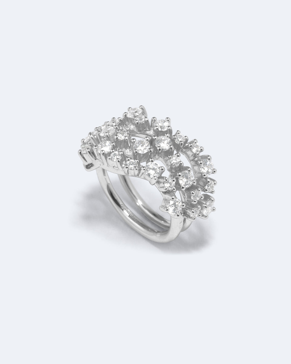 Dropping Light - 14 Carat White Gold and Diamond Ring