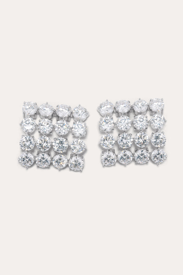 Juggernaut - Zirconia and Silver Plated Earrings