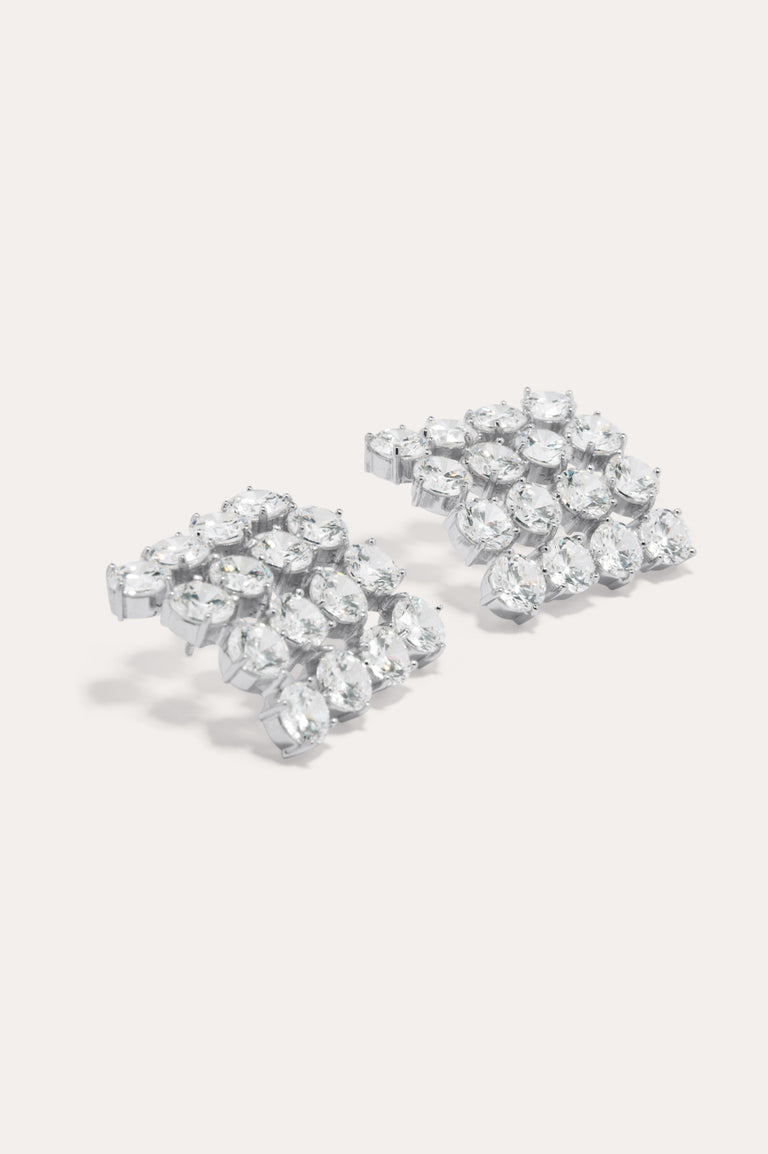 Juggernaut - Zirconia and Silver Plated Earrings