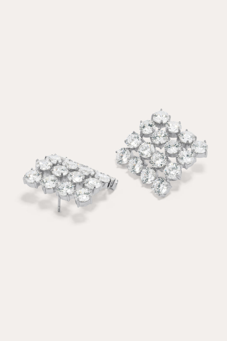 Juggernaut - Zirconia and Silver Plated Earrings