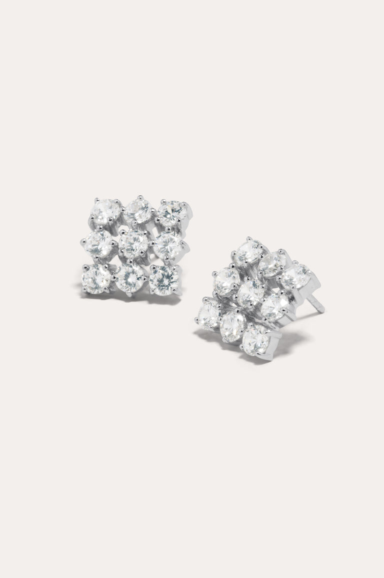 "Notsobig" Juggernaut - Zirconia and Recycled Silver Earrings