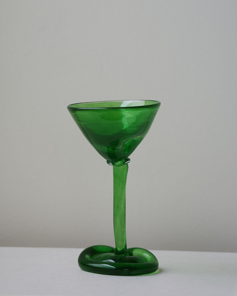 Thaw - Recycled Martini Glass in Leaf Green