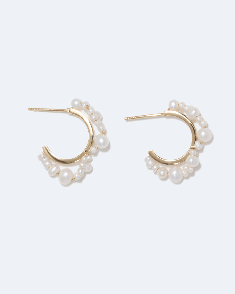 Stratus - Pearl and Recycled Gold Vermeil Earrings