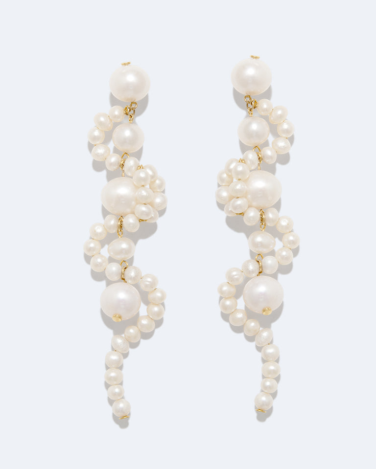 The Mist - Pearl and Recycled Gold Vermeil Earrings