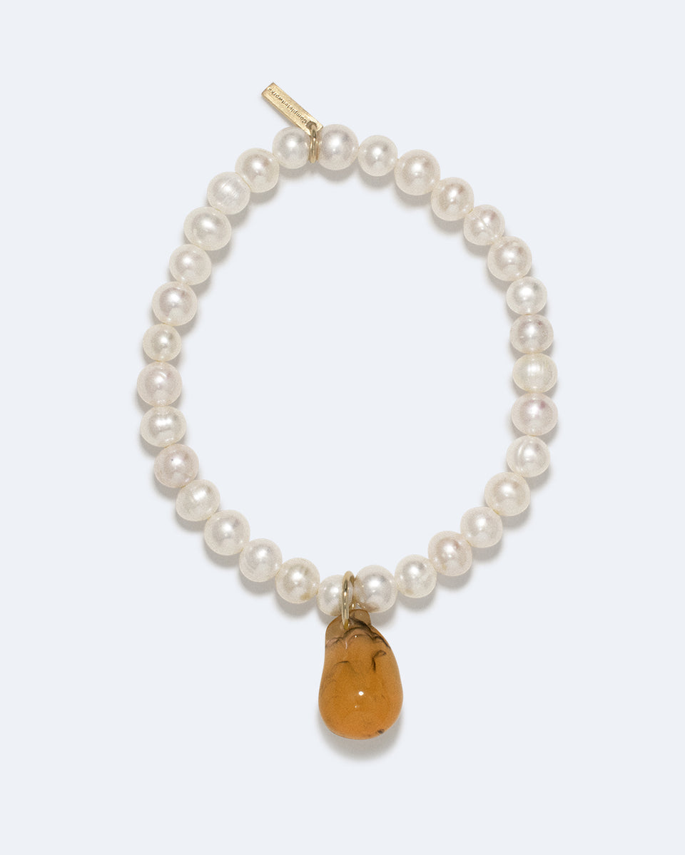 The Last Roast Potato - Pearl and Tortoise Shell Bio Resin Recycled Gold Vermeil Bracelet