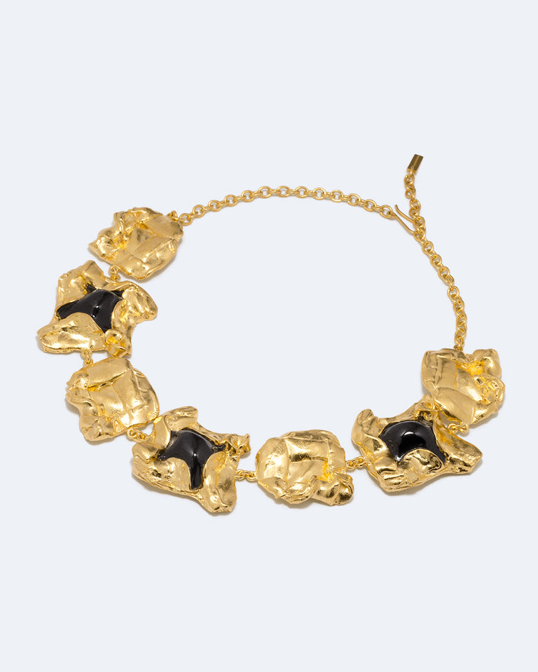 Galileo - Black Resin and Gold Plated Necklace