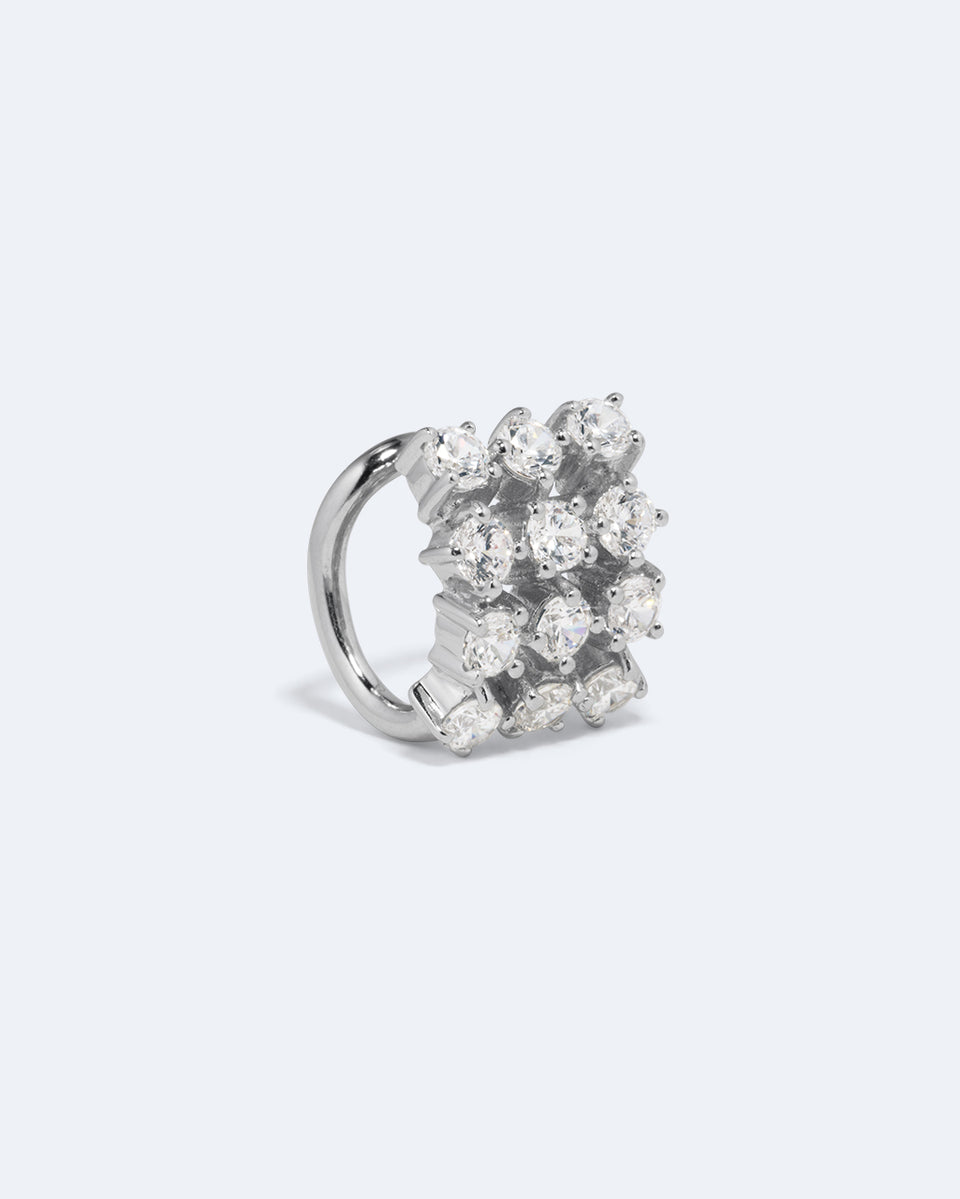 Juggernaut - Zirconia and Recycled Silver Ear Cuff