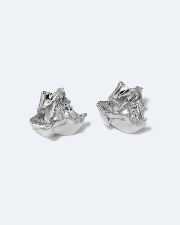 Crunched: A Tale of Abandoned Legal Strategies - Recycled Silver Earrings
