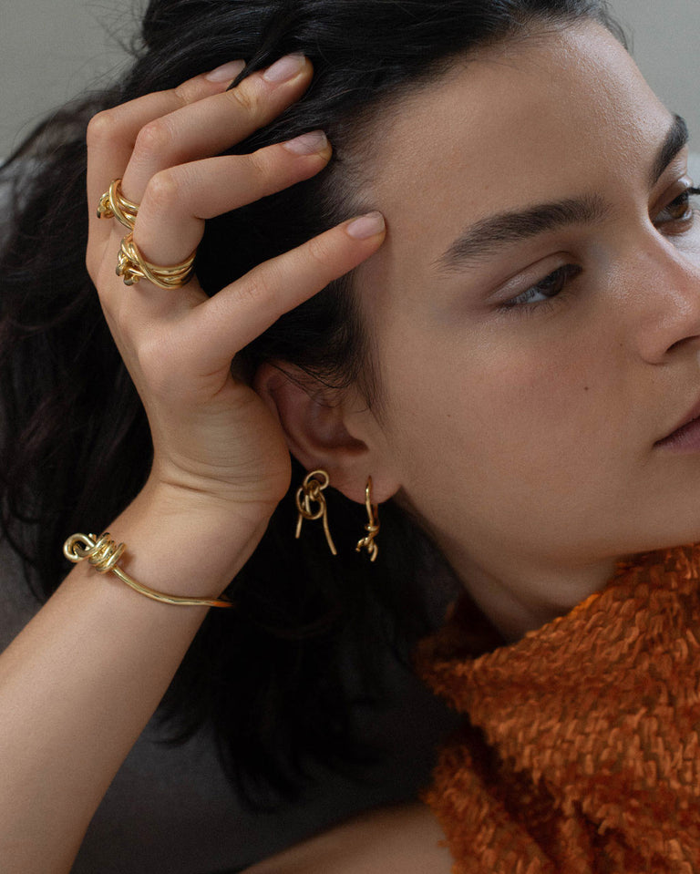 "Notsobig" Thread I - Recycled Gold Vermeil Earrings