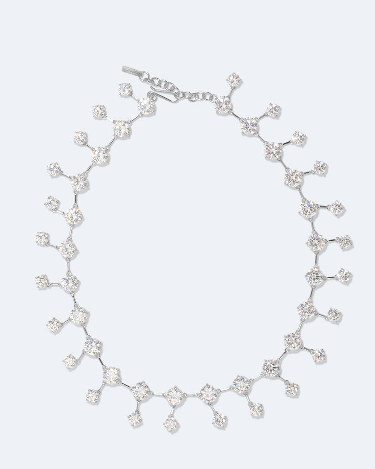Memory Lane - Zirconia and Recycled Silver Necklace