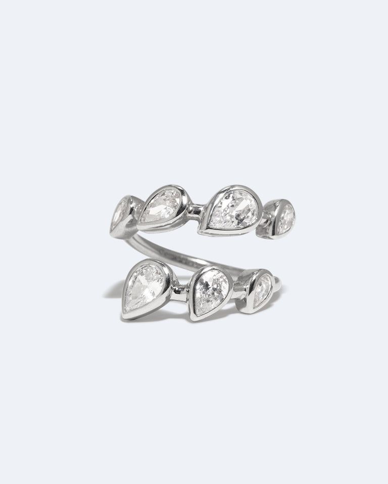 Arc - Zirconia and Recycled Silver Ring