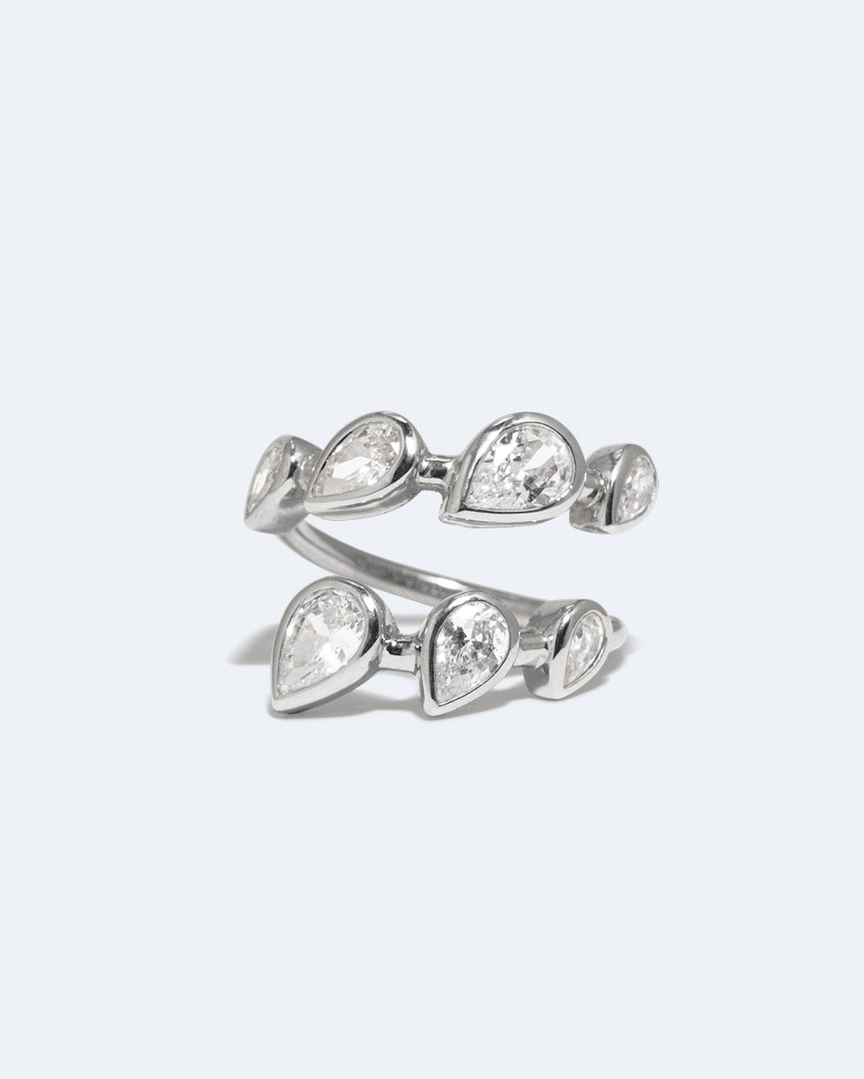 Arc - Zirconia and Recycled Silver Ring