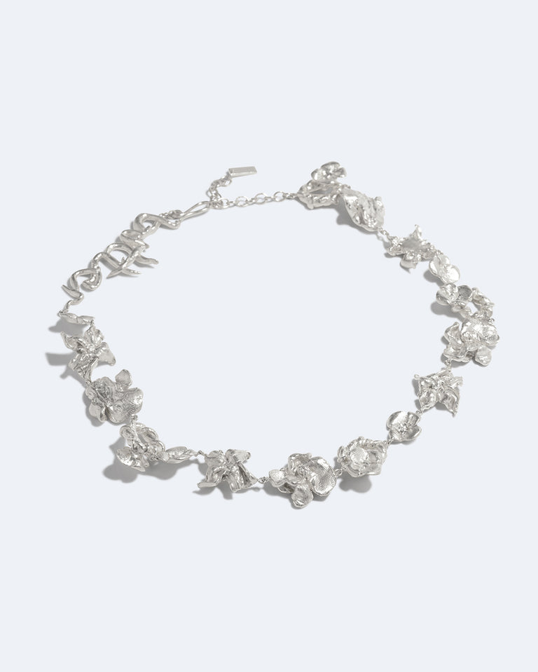 Time Passes Into Tributaries - Silver Plated Necklace