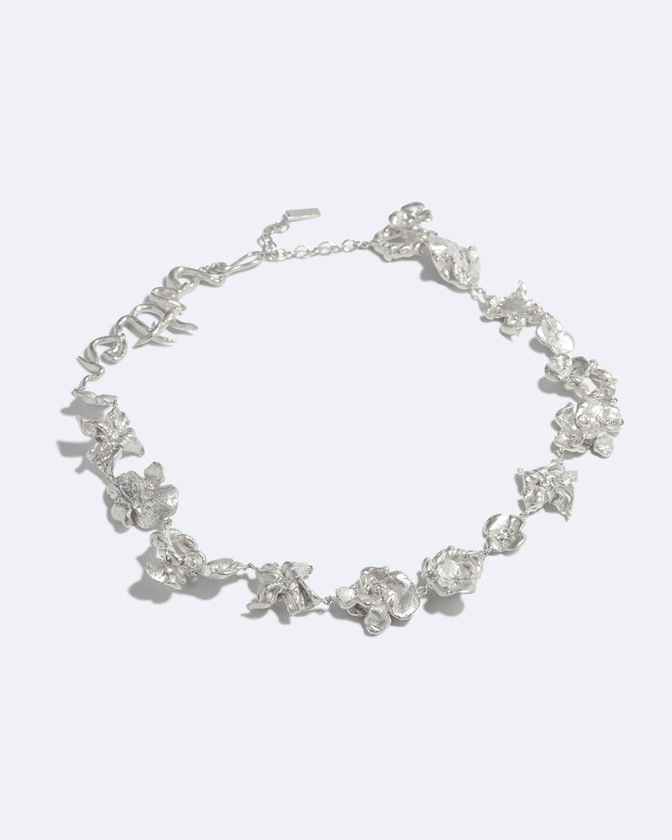 Time Passes Into Tributaries - Silver Plated Necklace